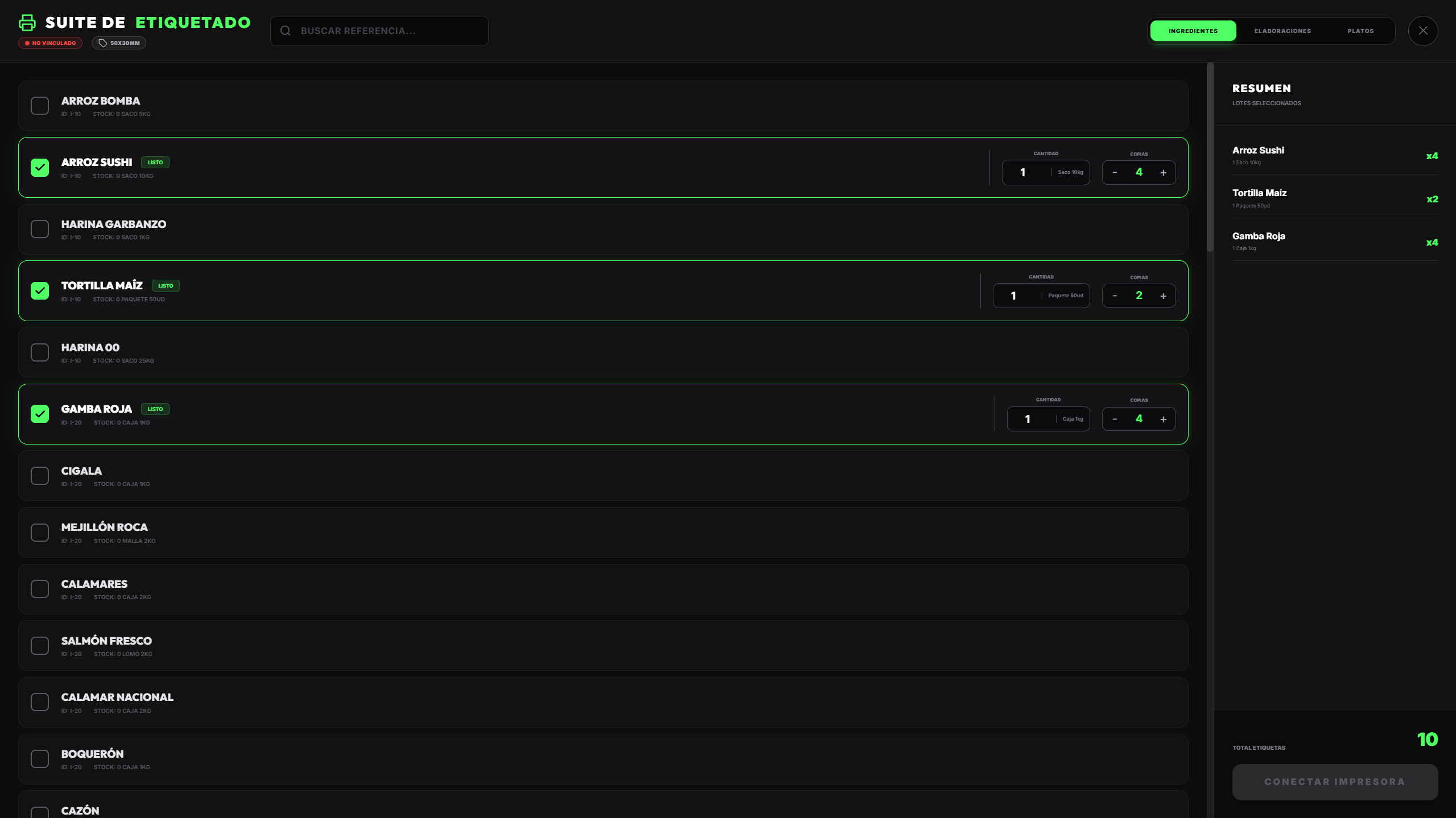 Detalle de Tarea de Mise en Place